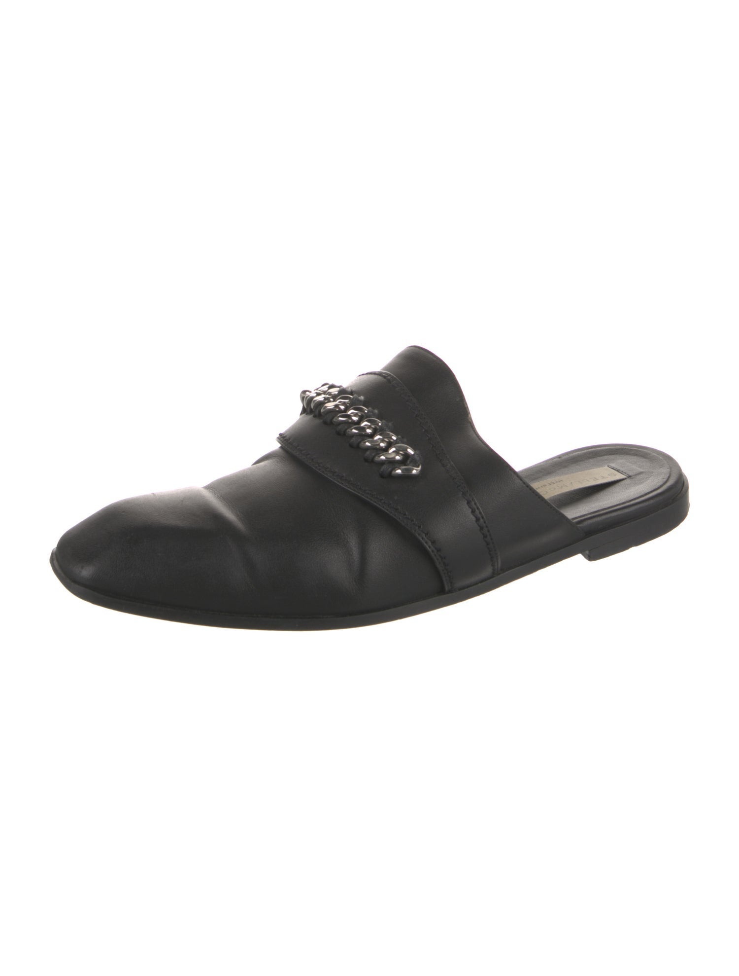 Stella McCartney Leather Chain-Link Accents Mules