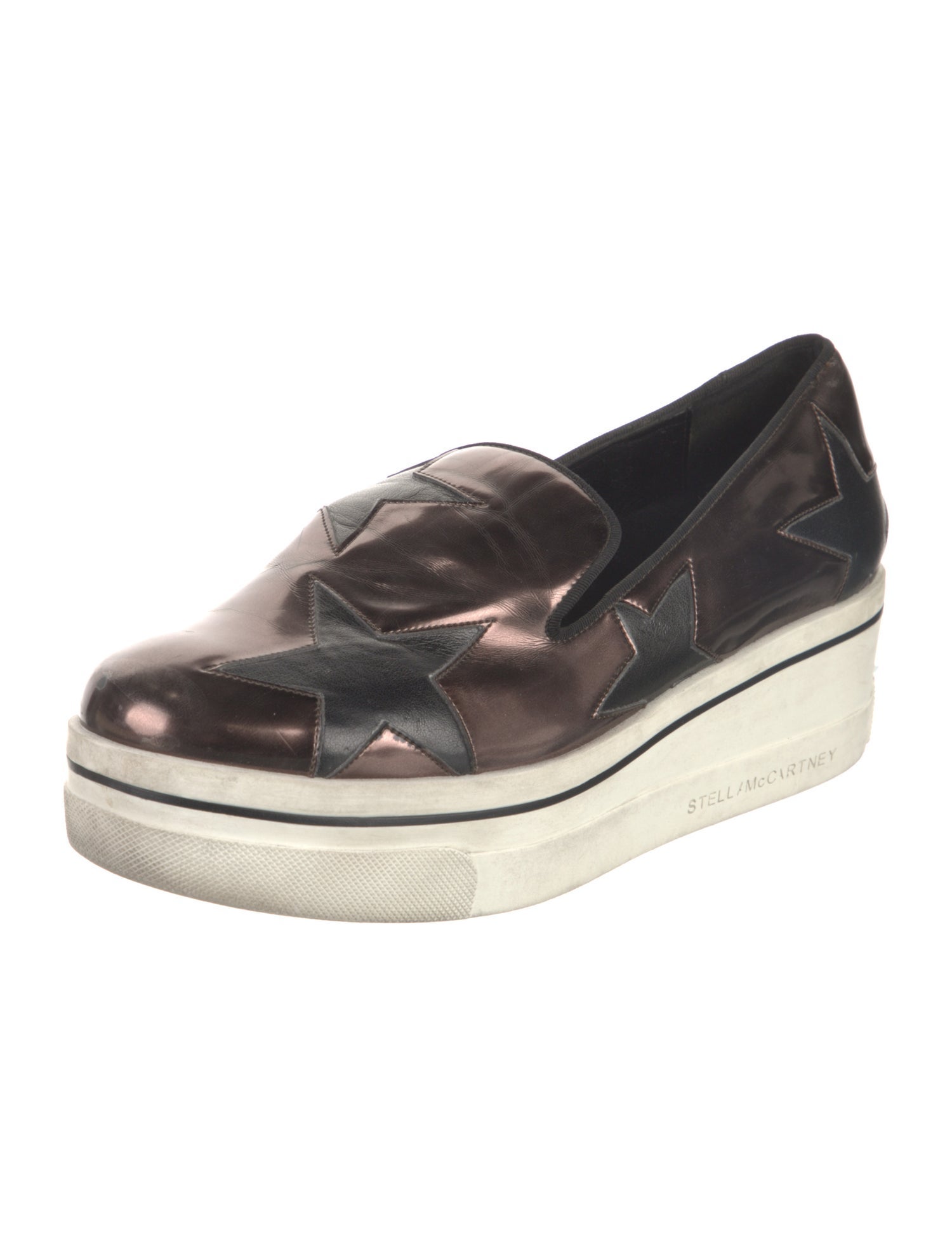 Stella McCartney Vegetarian Patent Leather Wedge Sneakers
