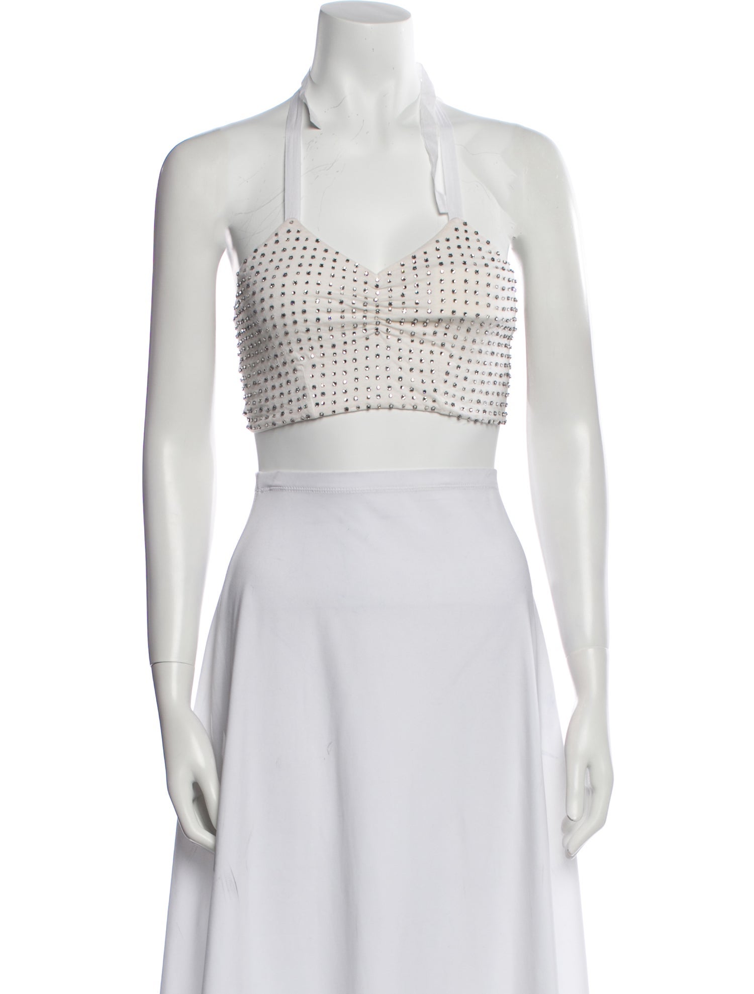 Stella McCartney Polka Dot Print Halterneck Crop Top