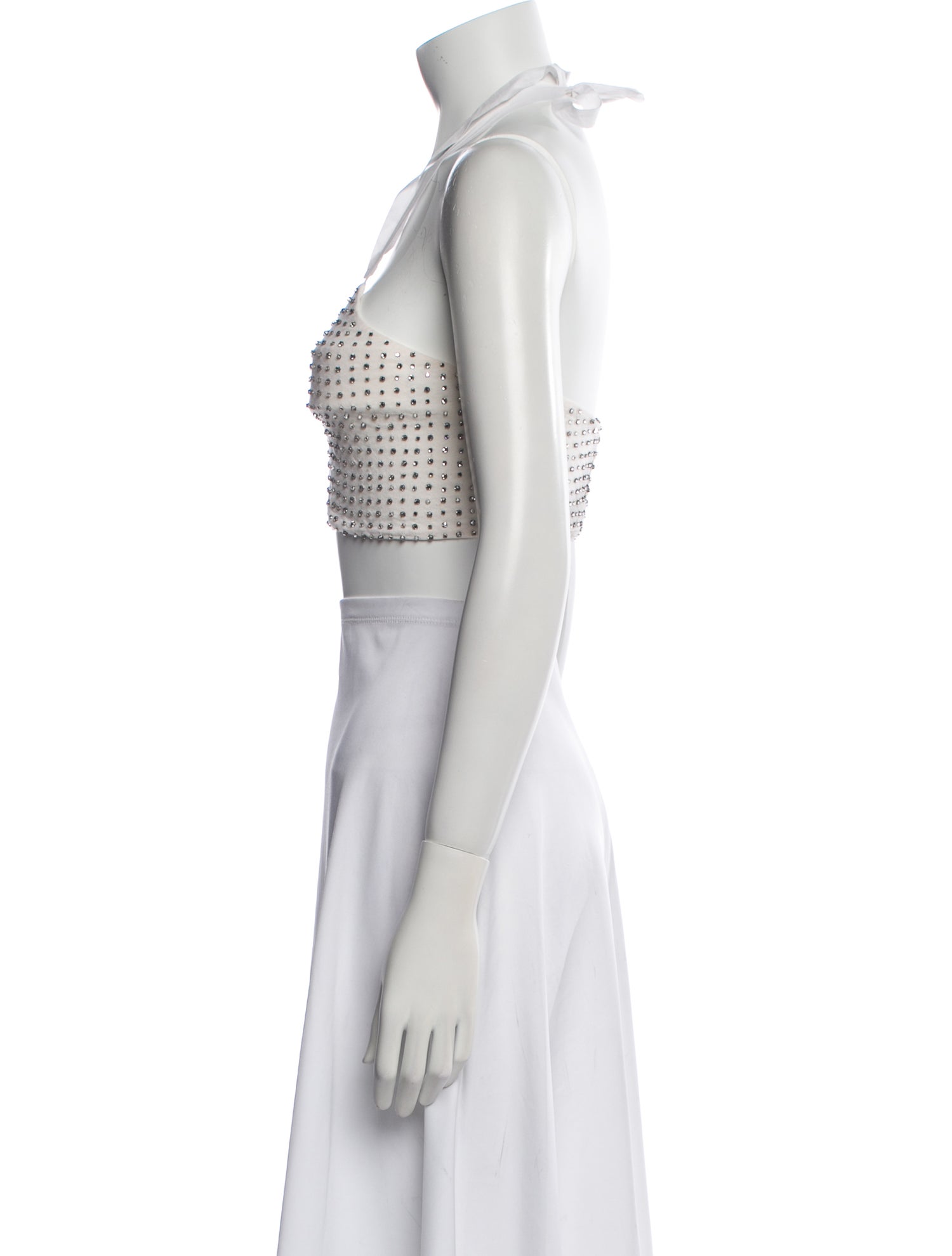 Stella McCartney Polka Dot Print Halterneck Crop Top