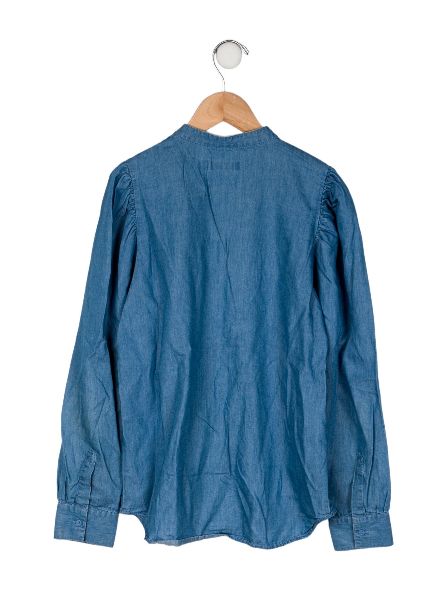 Stella McCartney Girls' Solid Long Sleeve Button Up Top