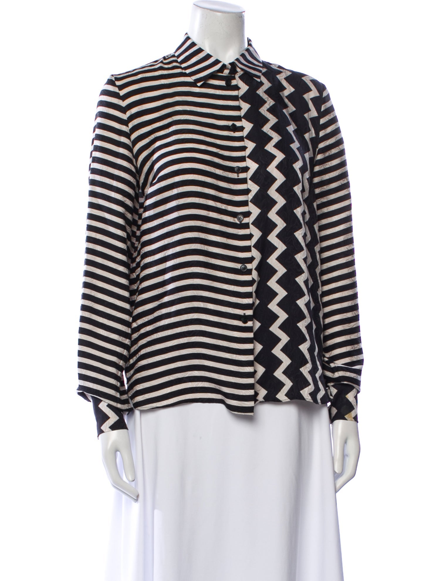 Stella McCartney Silk Striped Button-Up Top