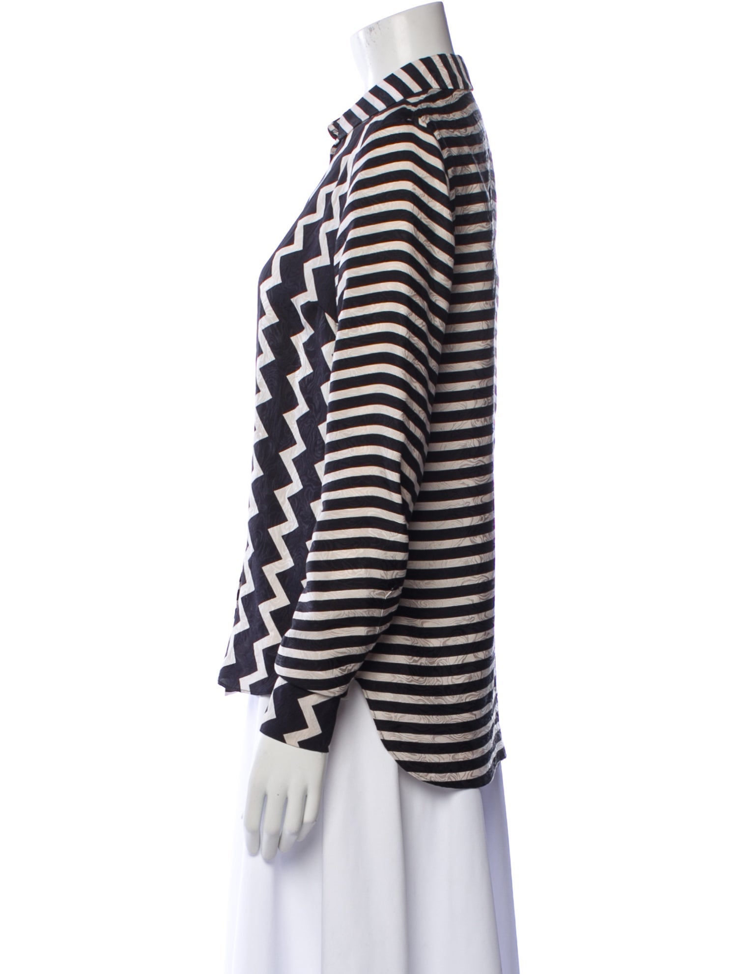 Stella McCartney Silk Striped Button-Up Top