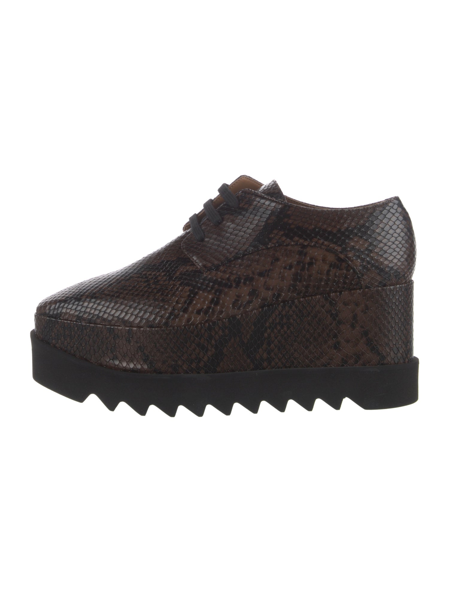 Stella McCartney Leather Animal Print Oxfords