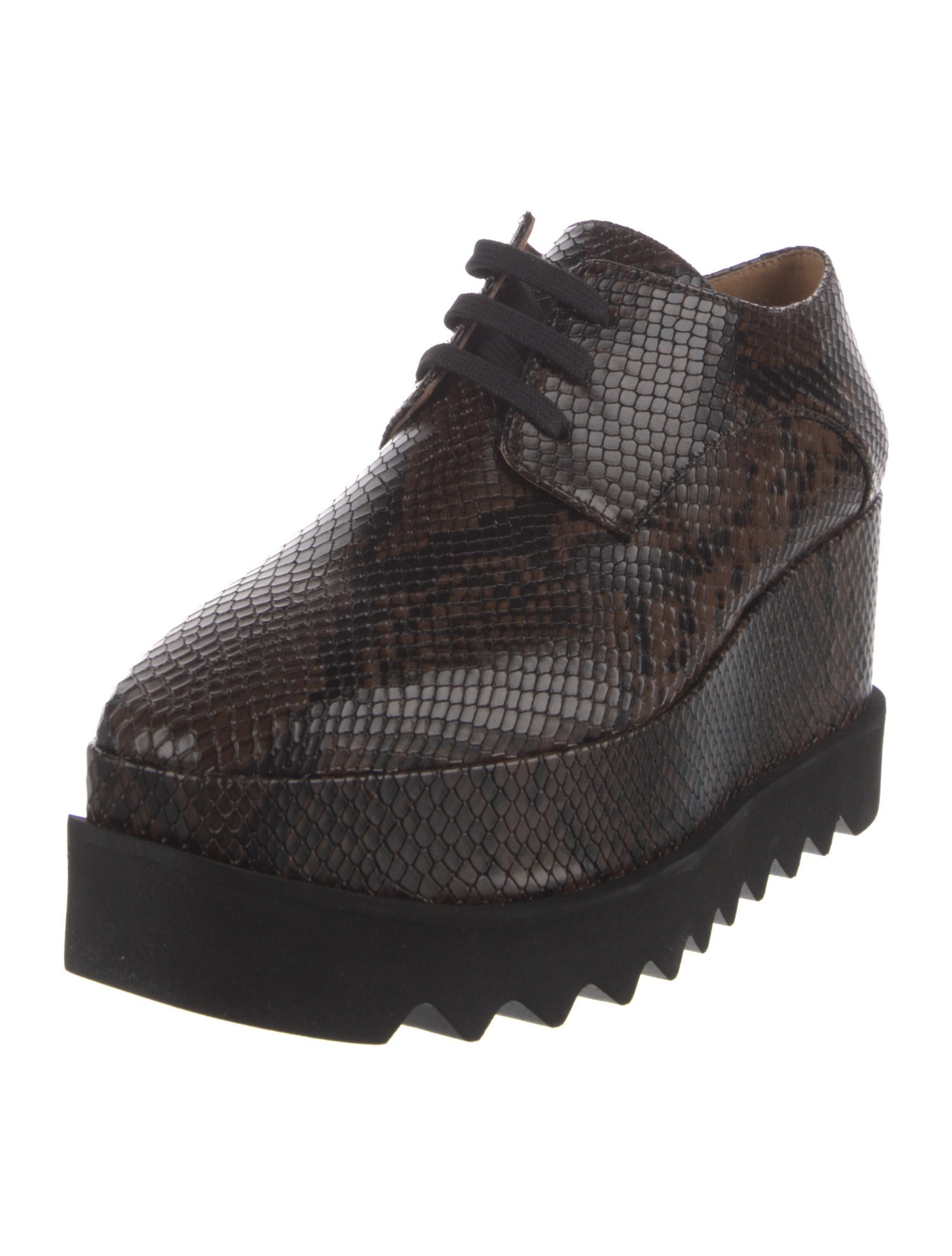 Stella McCartney Leather Animal Print Oxfords
