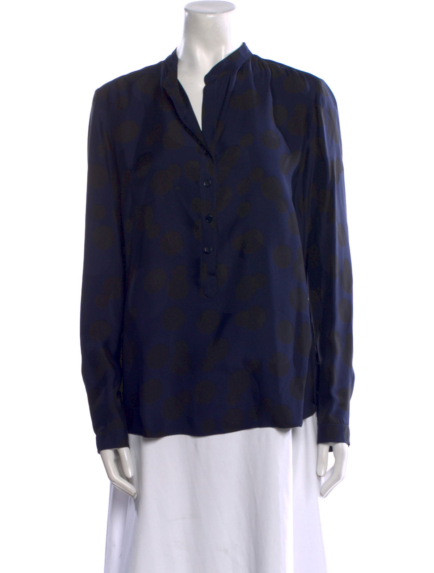 Stella McCartney Printed V-Neck Button-Up Top