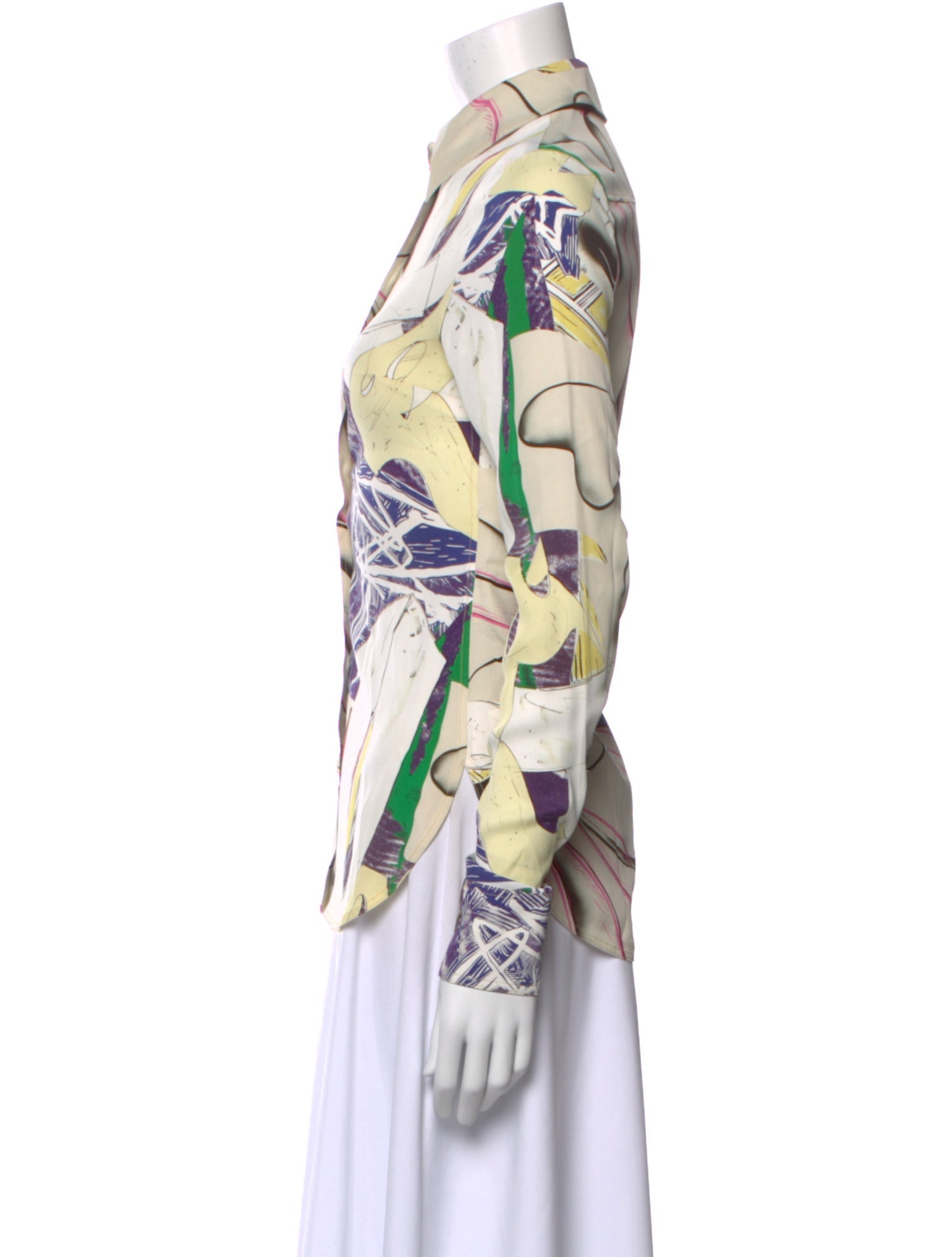 Stella McCartney Printed Long Sleeve Button-Up Top