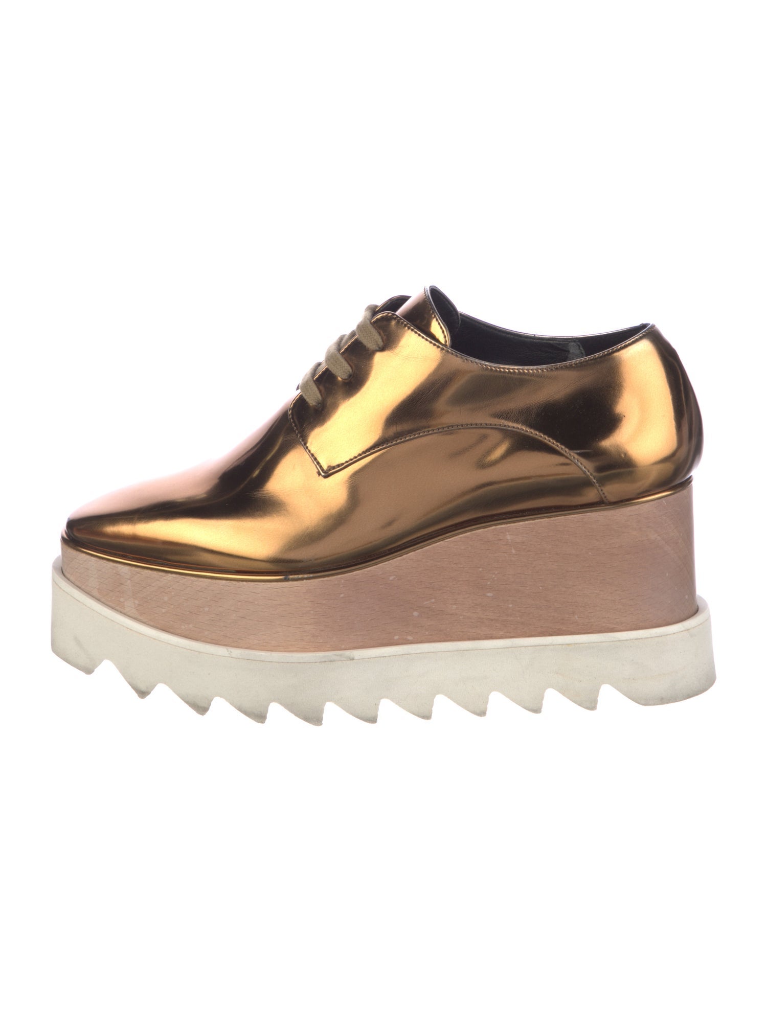 Stella McCartney Patent Leather Wedge Sneakers