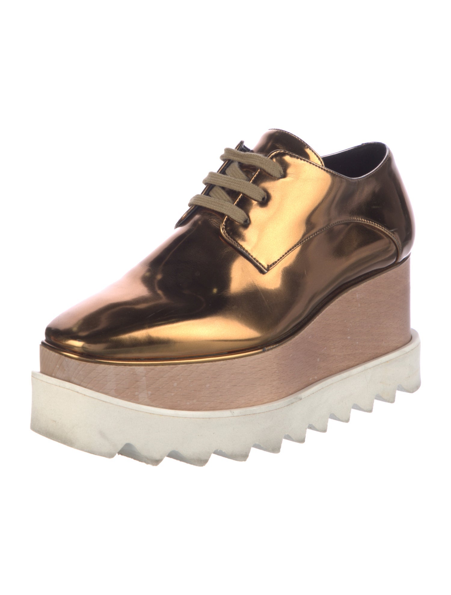 Stella McCartney Patent Leather Wedge Sneakers