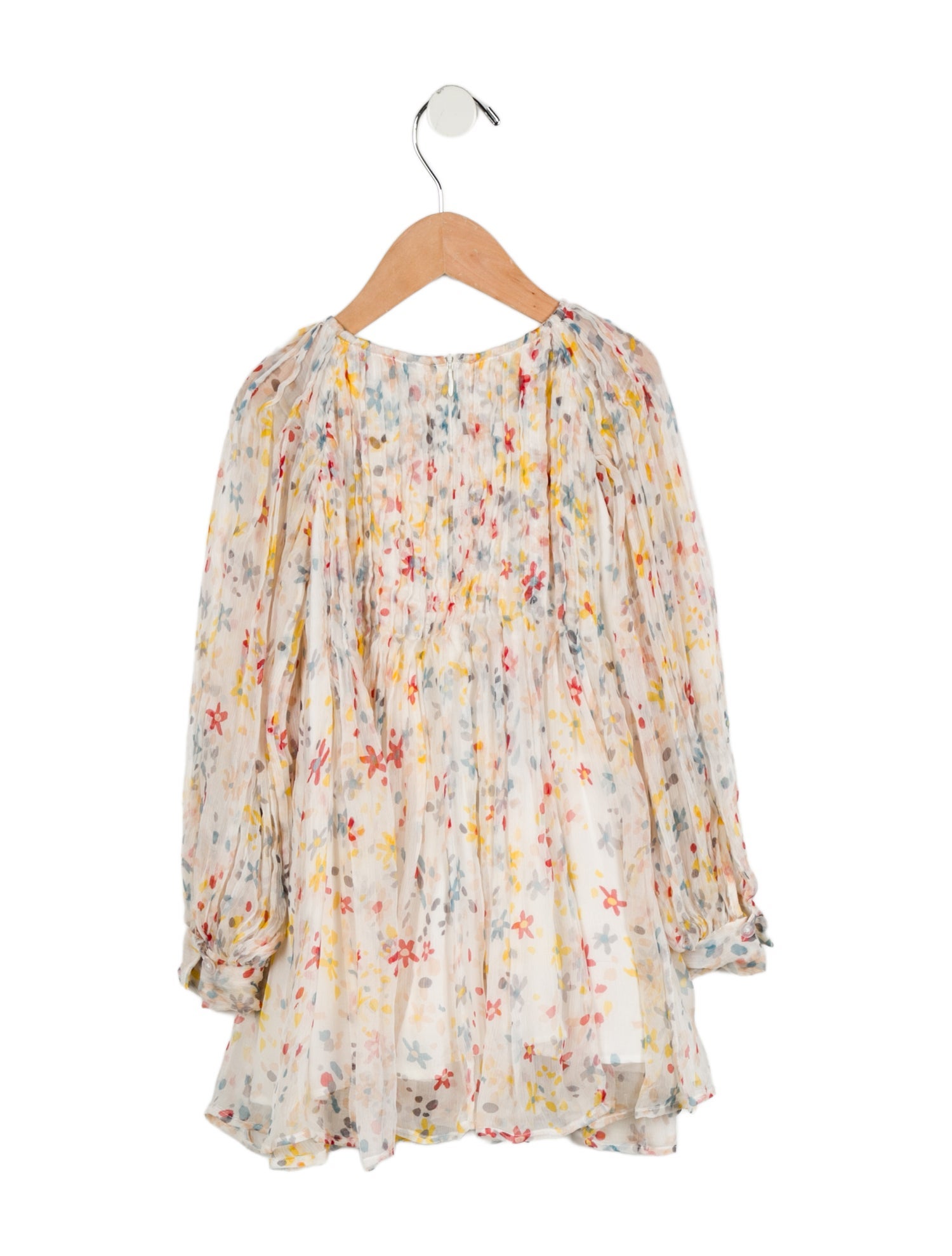 Stella McCartney Toddler Girls' Printed Pleated Accent Long Sleeve Dress