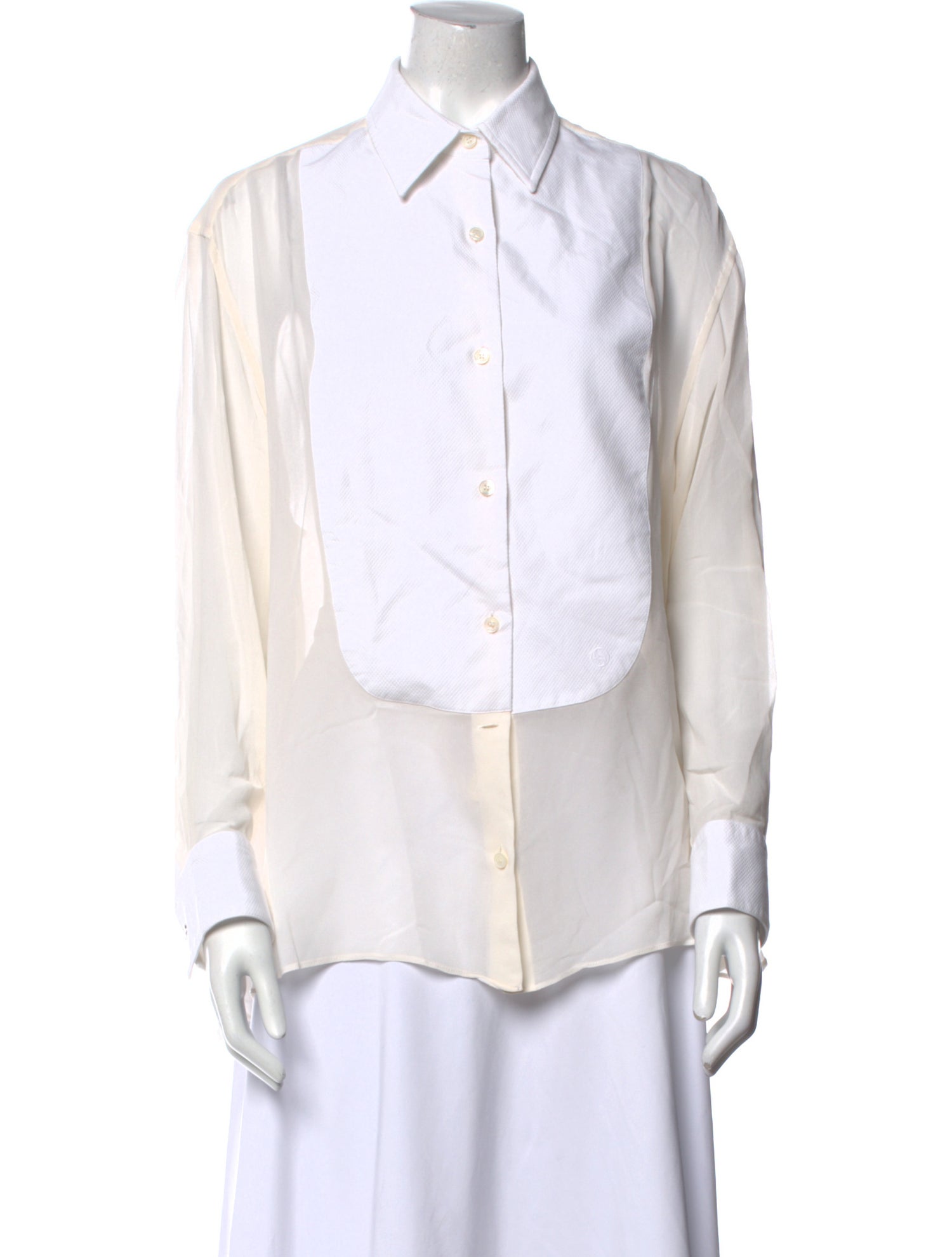 Stella McCartney Silk Long Sleeve Button-Up Top