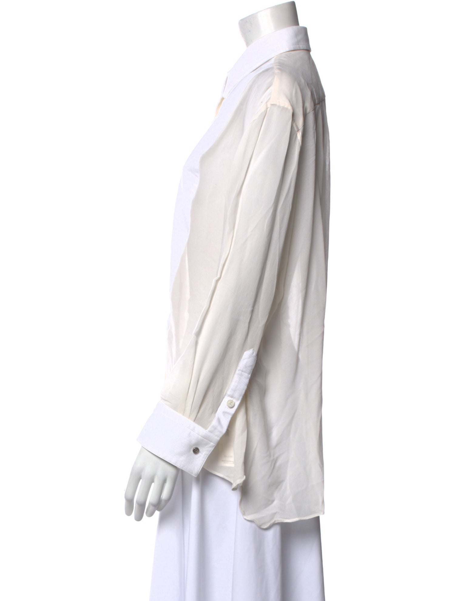 Stella McCartney Silk Long Sleeve Button-Up Top