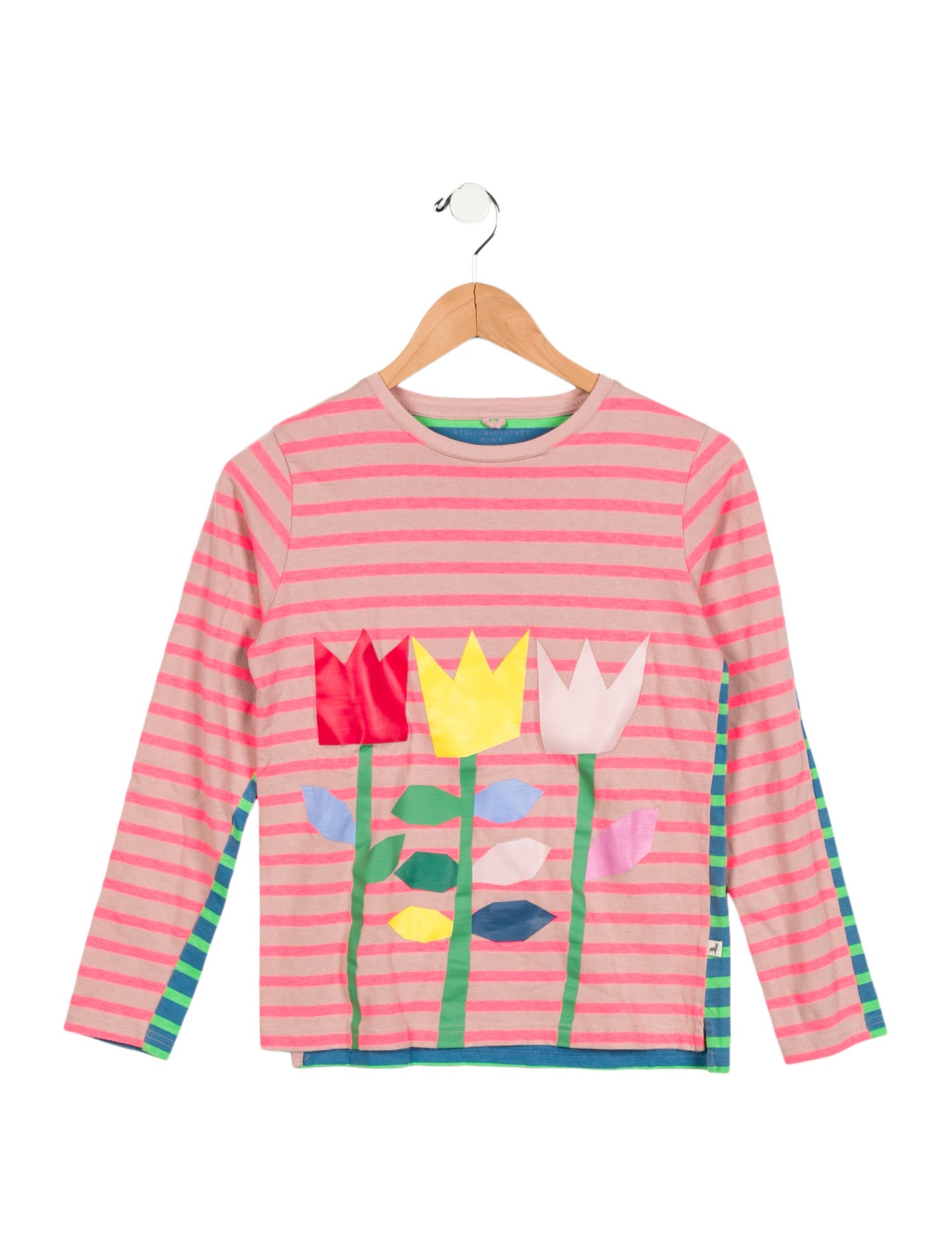 Stella McCartney Girls' Striped Flower Graphic Top