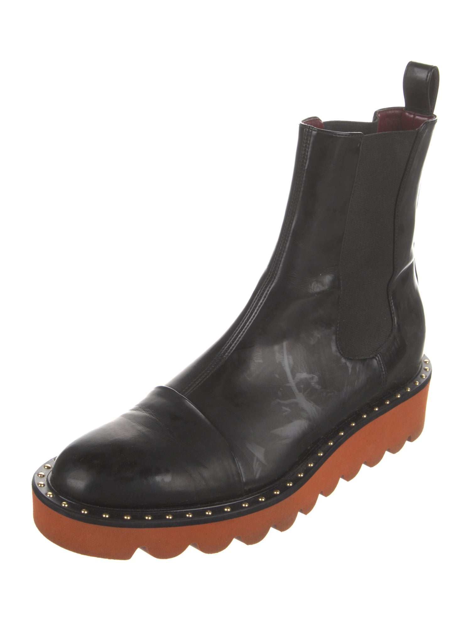 Stella McCartney Vegan Leather Studded Accents Chelsea Boots