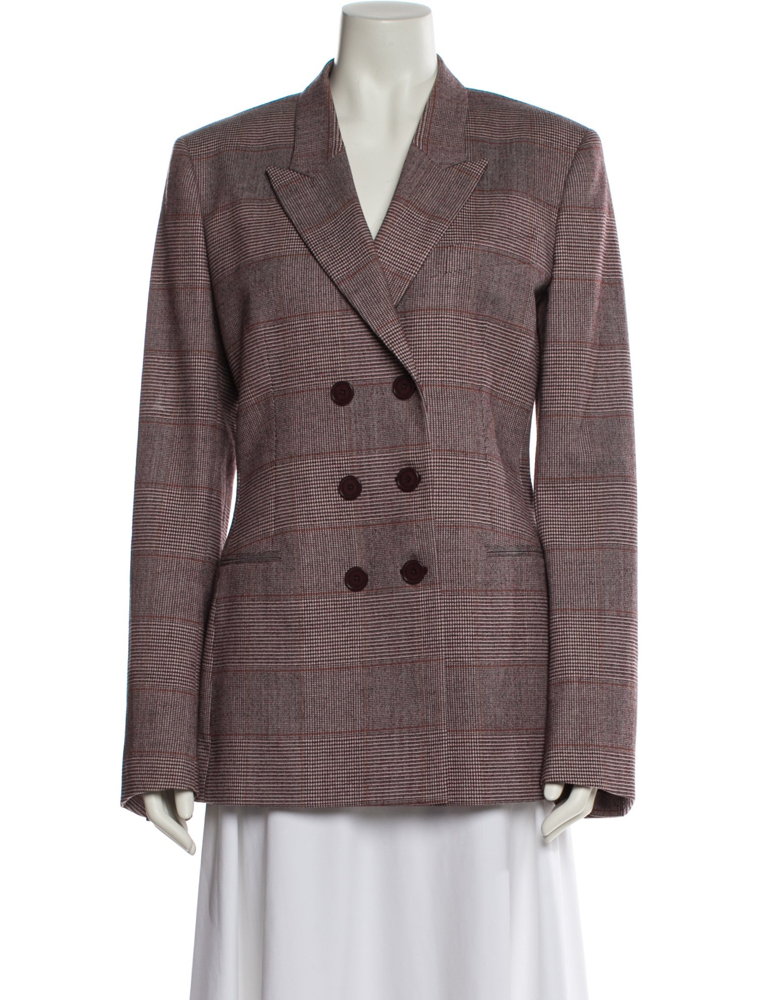 Stella McCartney Wool Plaid Print Blazer