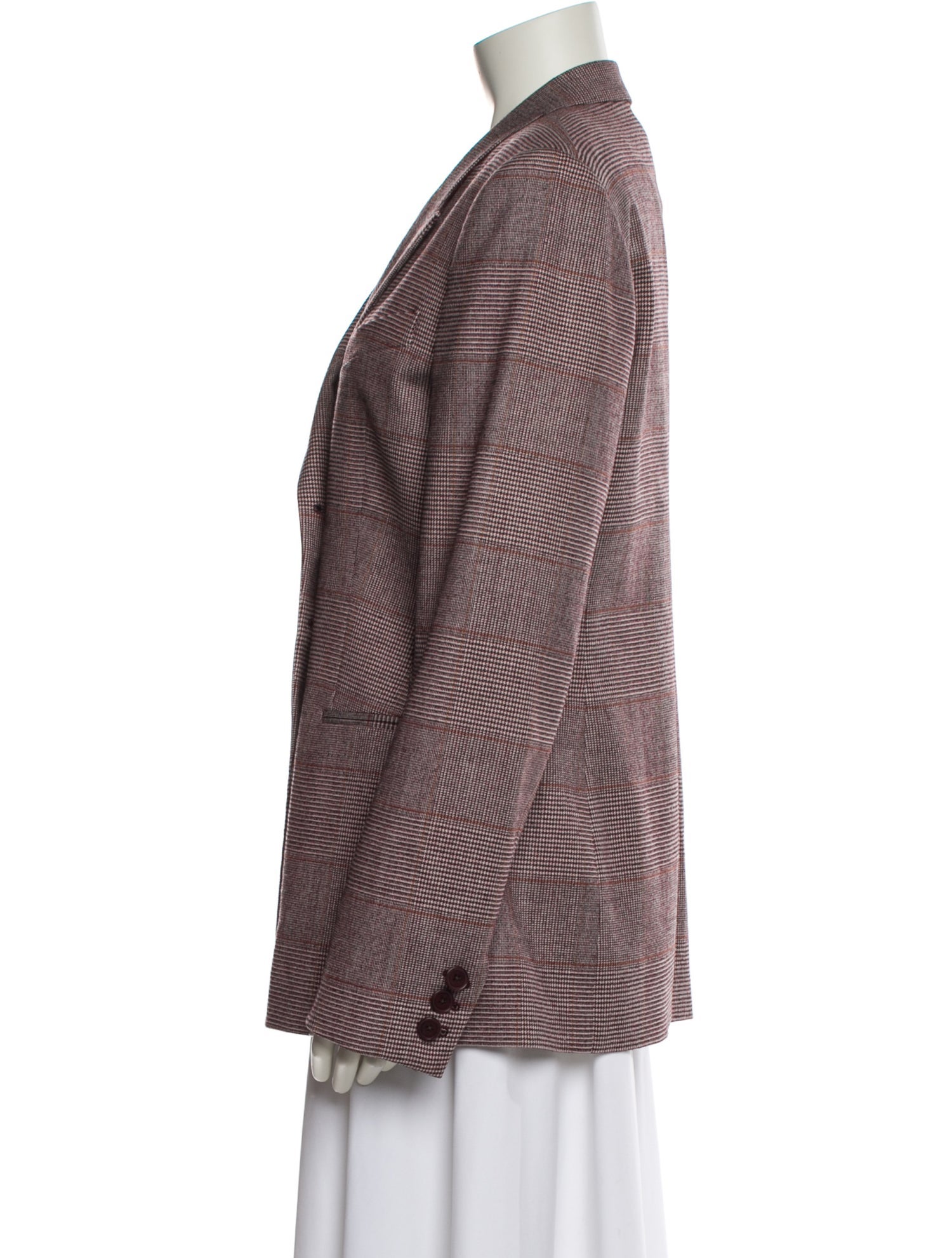 Stella McCartney Wool Plaid Print Blazer