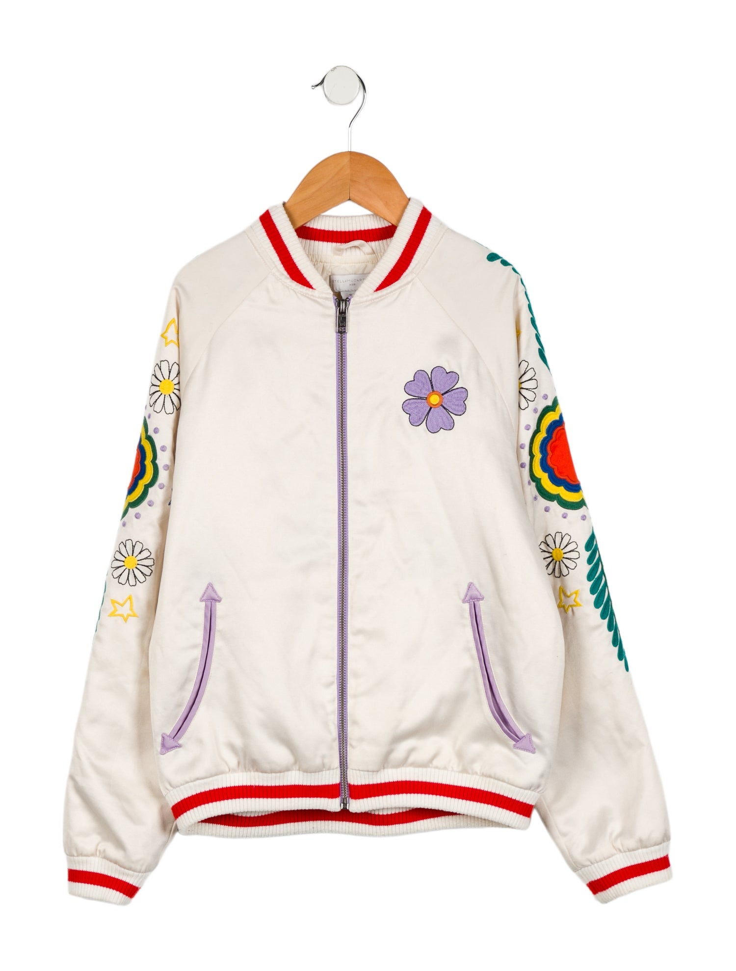 Stella McCartney Girls' Rainbow and Floral Print Varsity Jacket