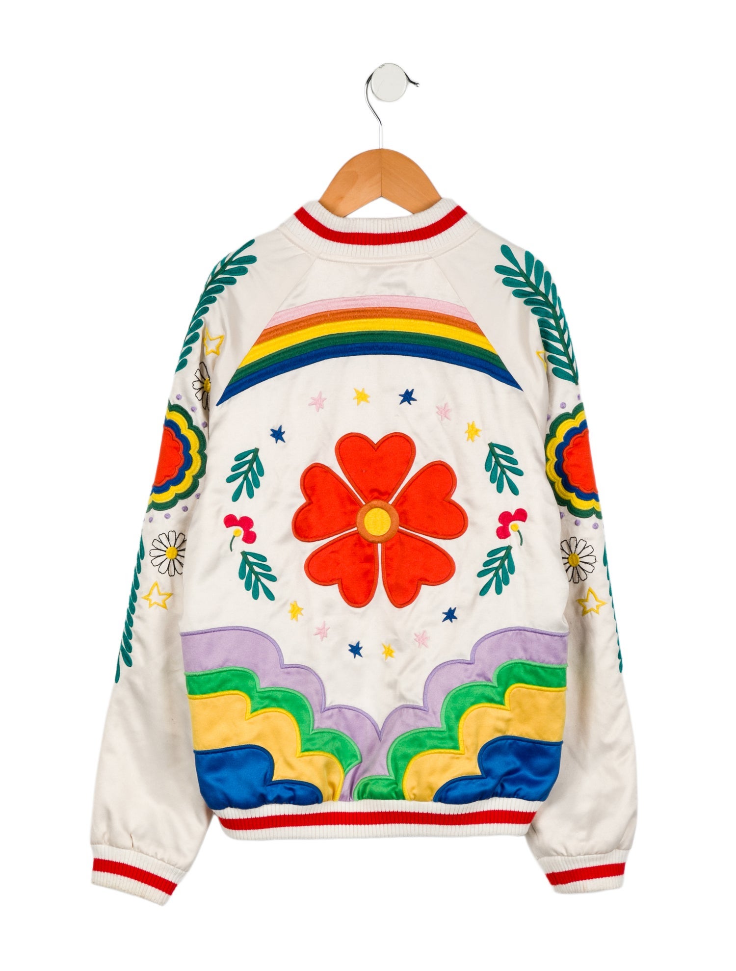 Stella McCartney Girls' Rainbow and Floral Print Varsity Jacket