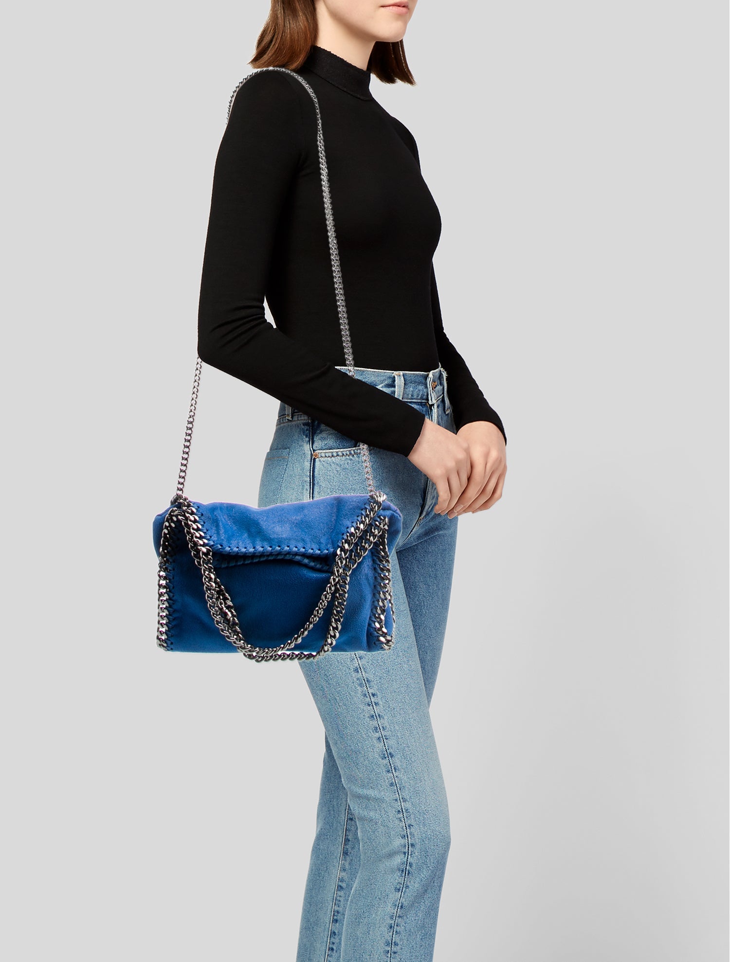 Stella McCartney Vegetarian Suede Tote - Blue Crossbody Bags