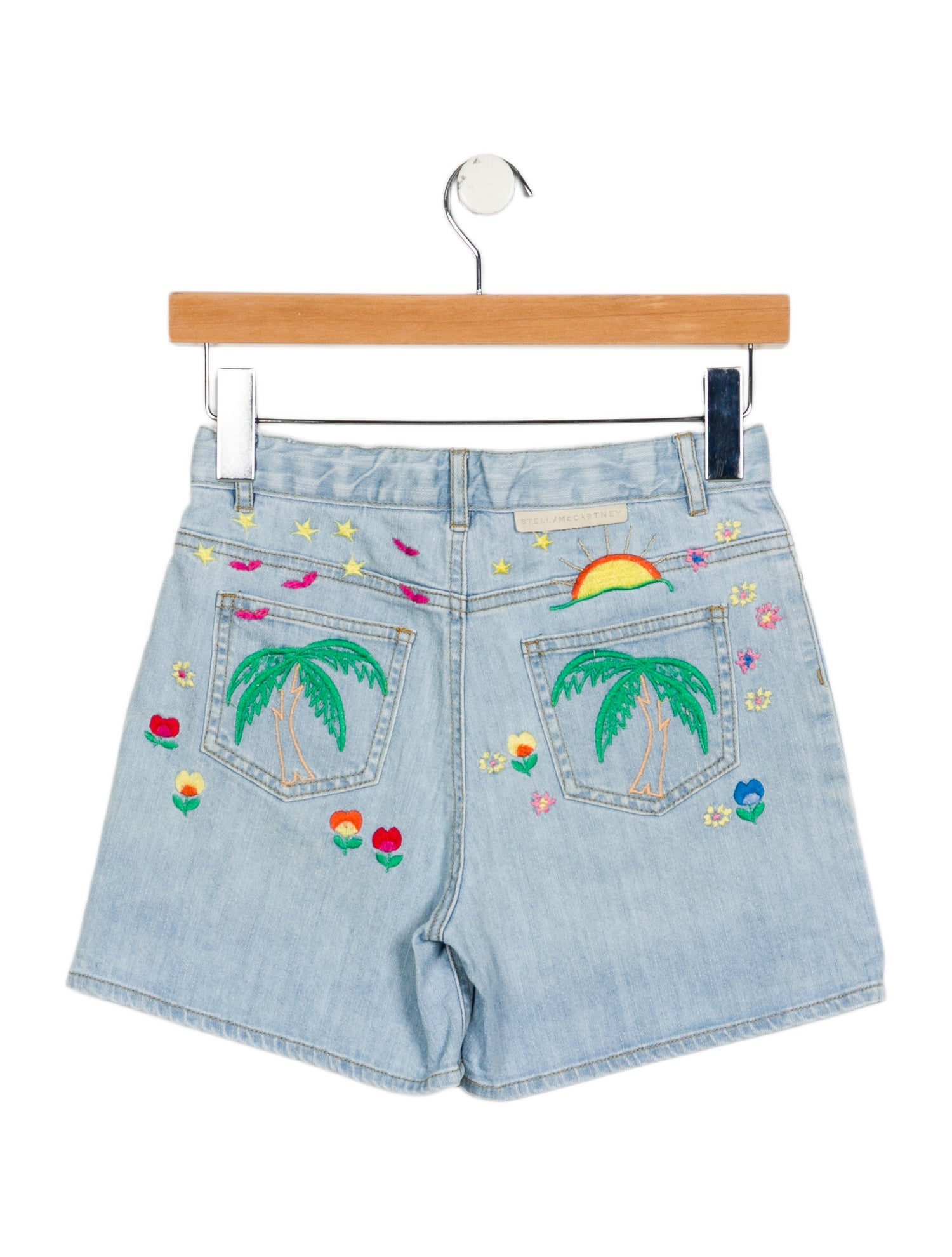 Stella McCartney Girls' Denim Embroidered Shorts