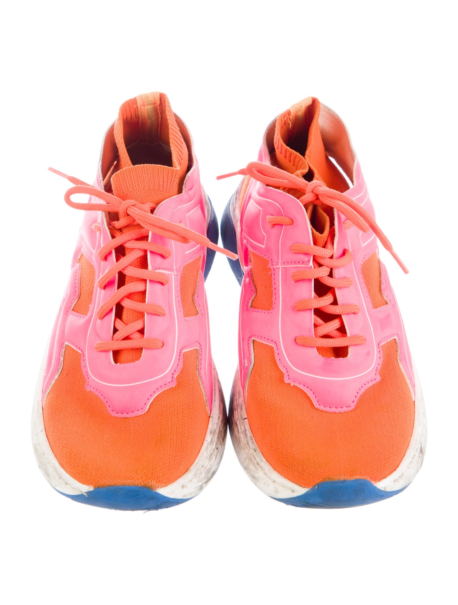 Stella McCartney Girls 7-16 pink and orange canvas shoes size 7-16