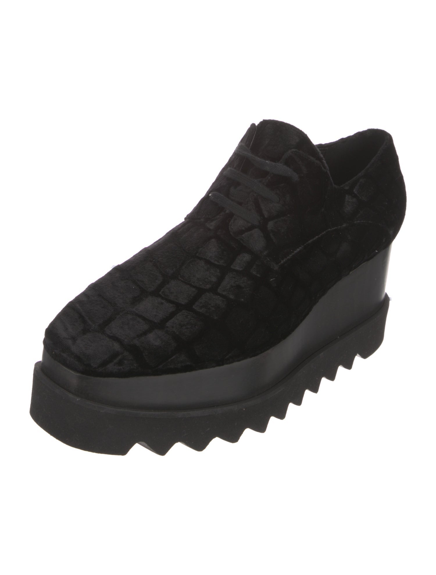 Stella McCartney Velvet Animal Print Wedge Sneakers