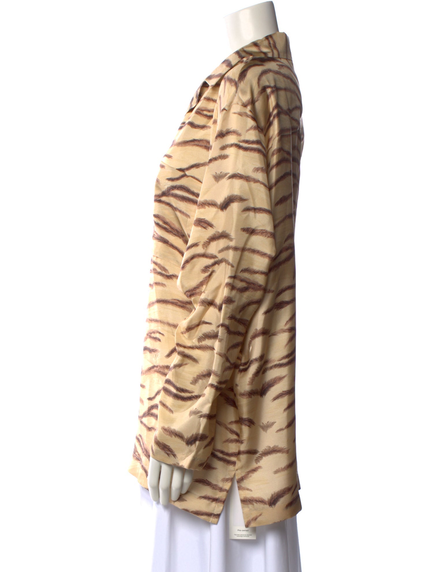 Stella McCartney Silk Animal Print Button-Up Top