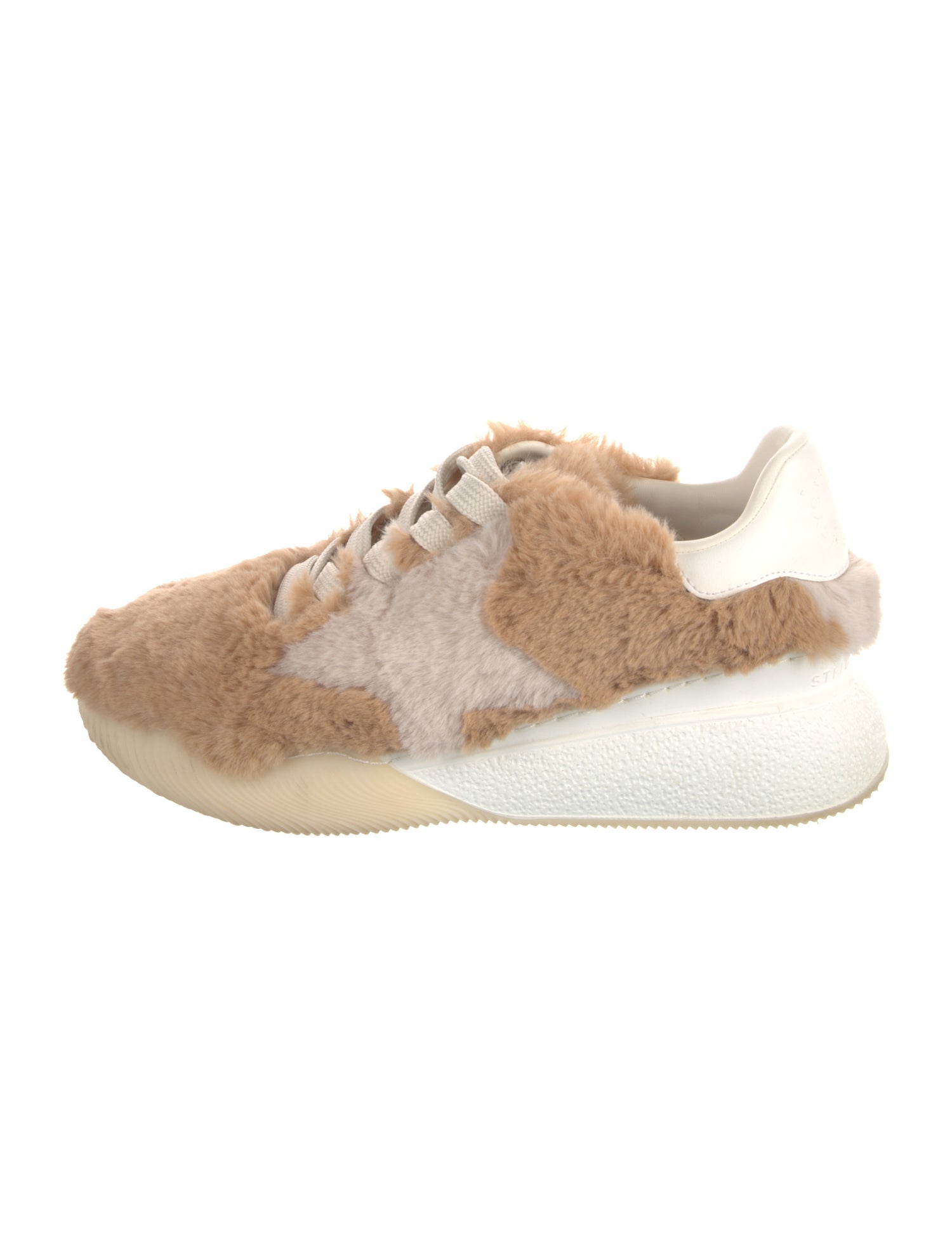 Stella McCartney Faux Fur Colorblock Pattern Athletic Sneakers