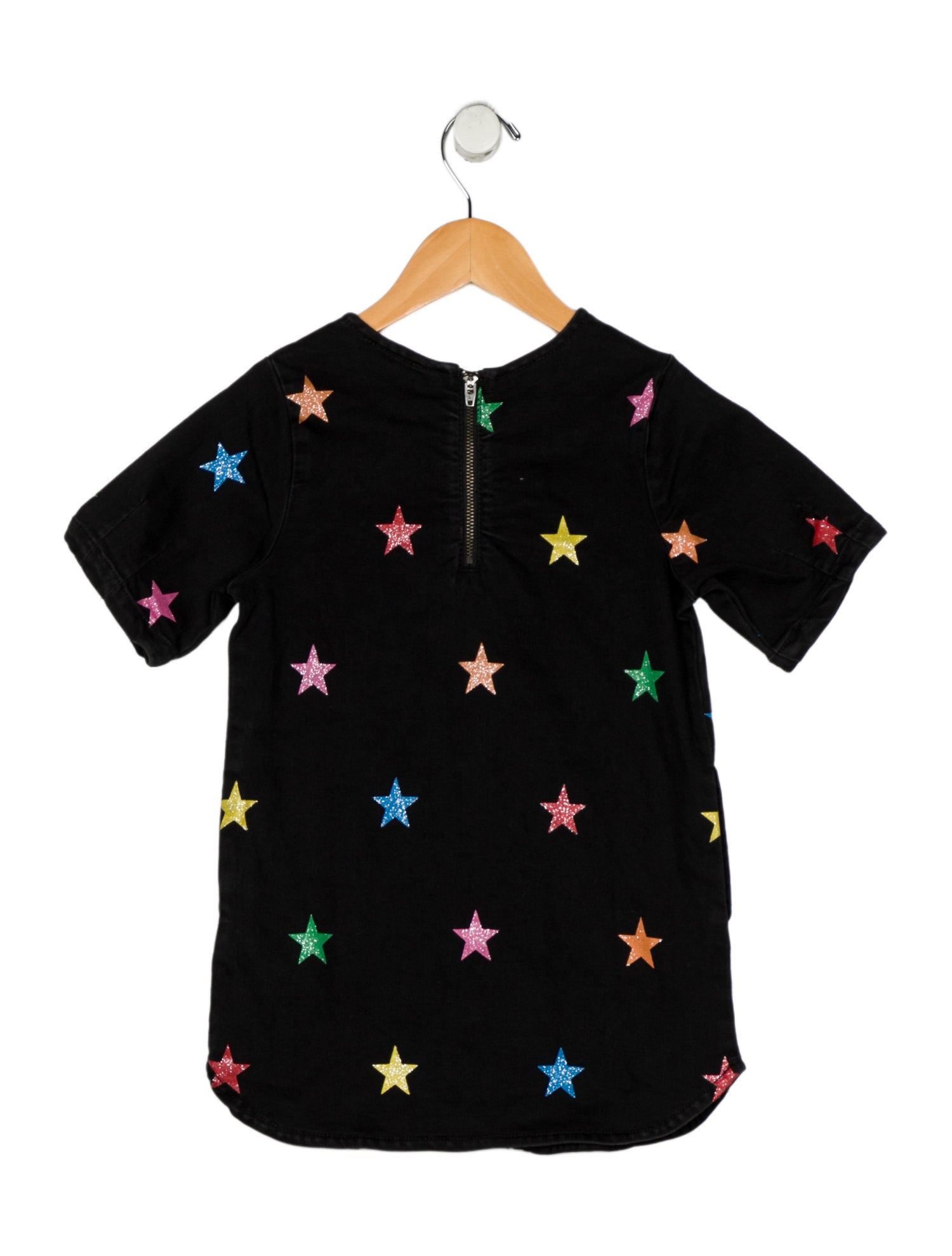 Stella McCartney kid;s girls pattern print short sleeve dress with zipper at back dress