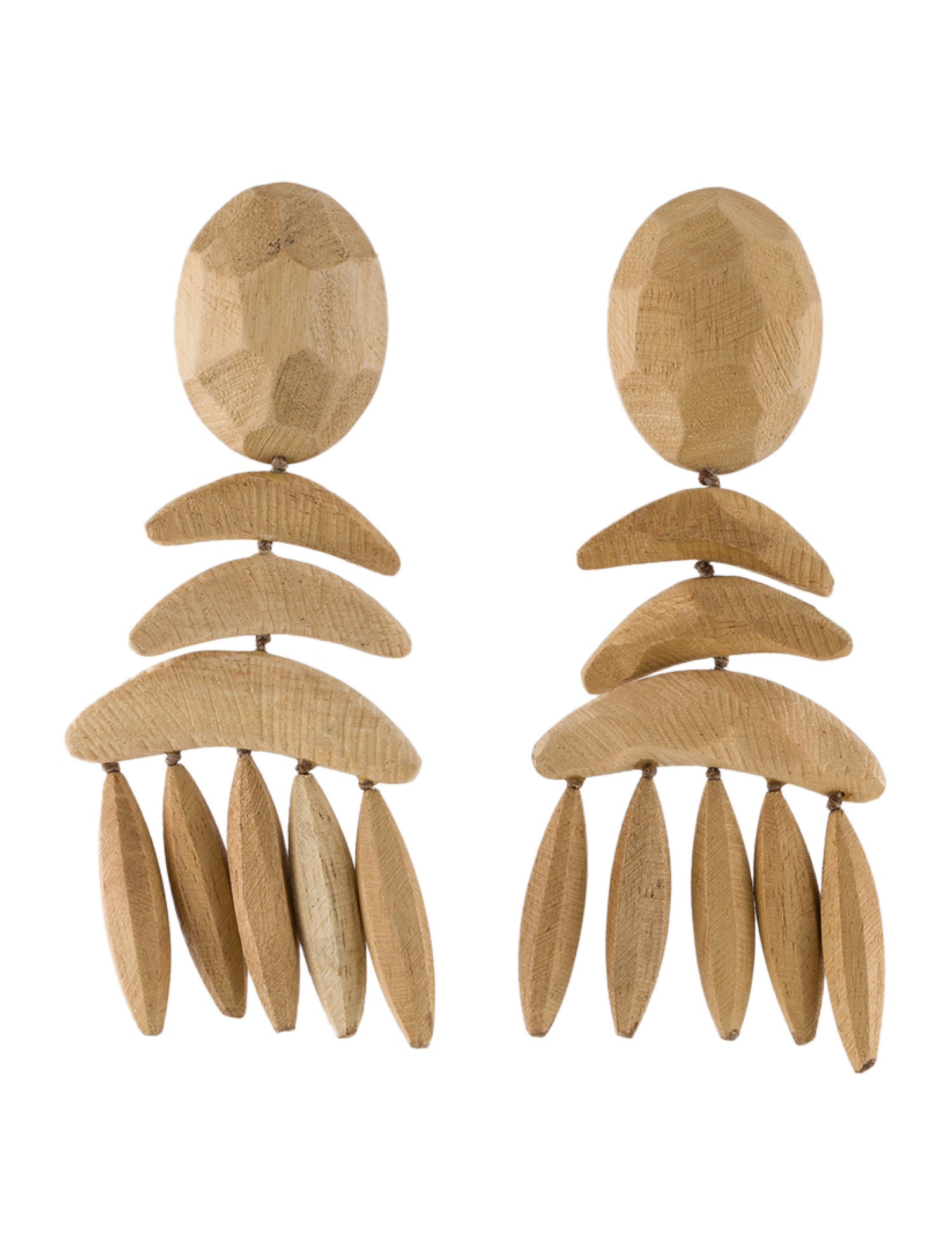 Stella McCartney Wood Clip-On Drop Earrings