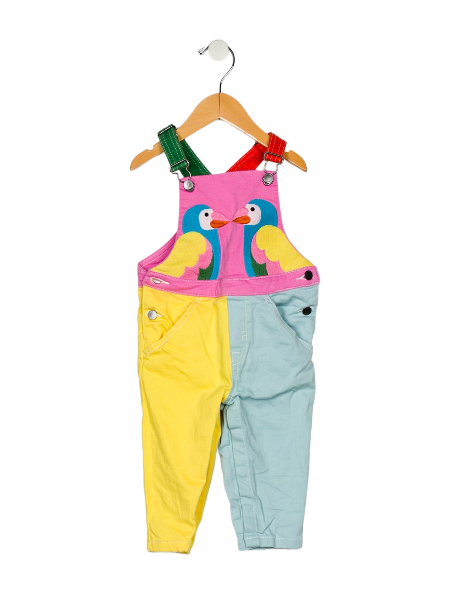 Stella McCartney kid's girls pattern print denim overalls