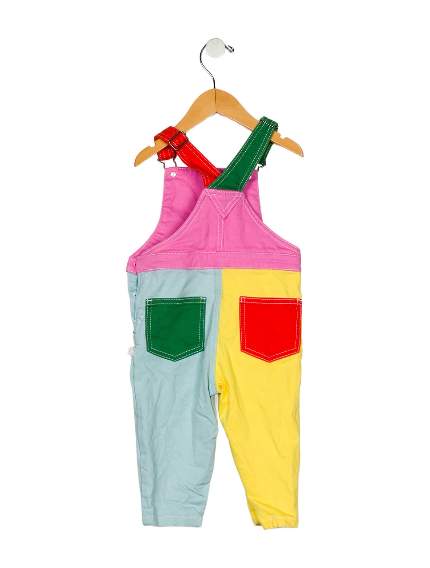 Stella McCartney kid's girls pattern print denim overalls