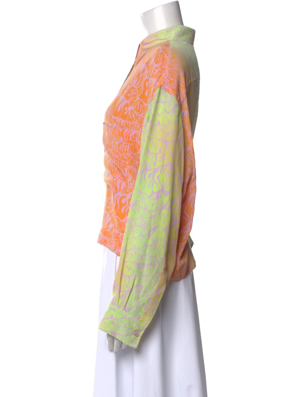 Stella McCartney Silk Patterned Button-Up Top - image 2