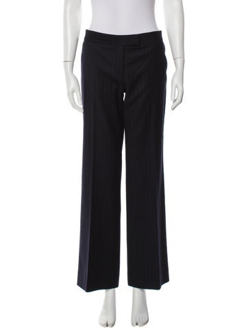 Pre-owned Stella Mccartney Wool Wide Leg Pants In Blue