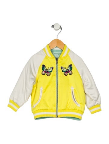 Pre-owned Stella Mccartney Babies' Girls' Reversible Bomber Jacket In Yellow