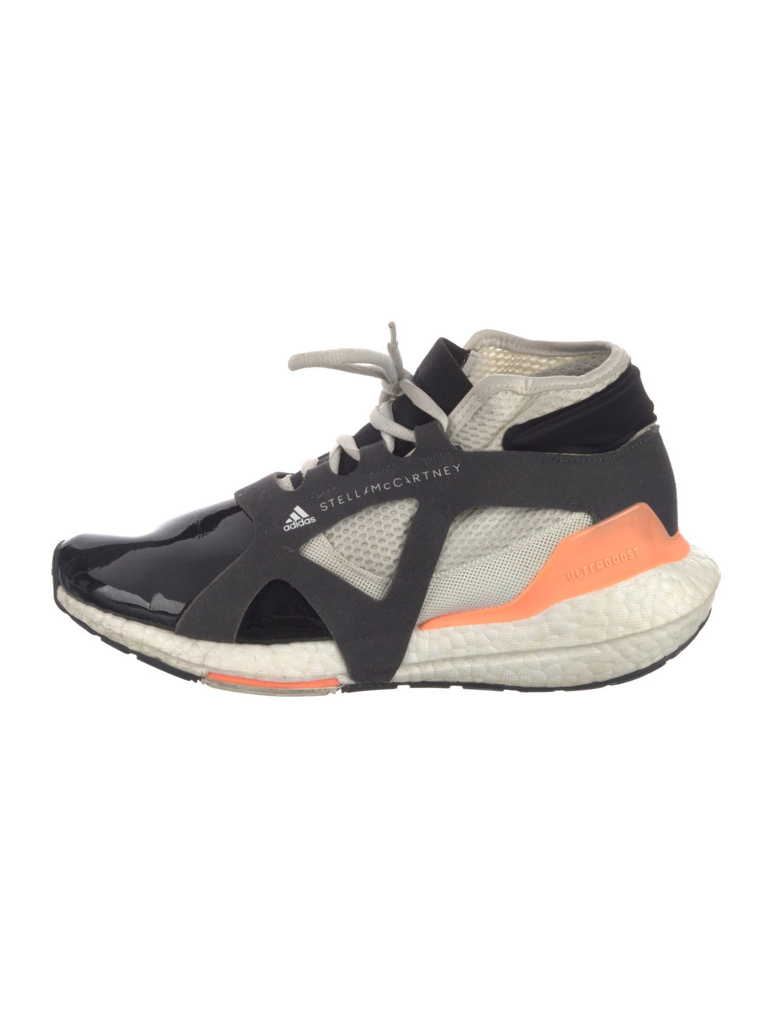 Stella McCartney Patent Leather Colorblock Pattern Athletic Sneakers