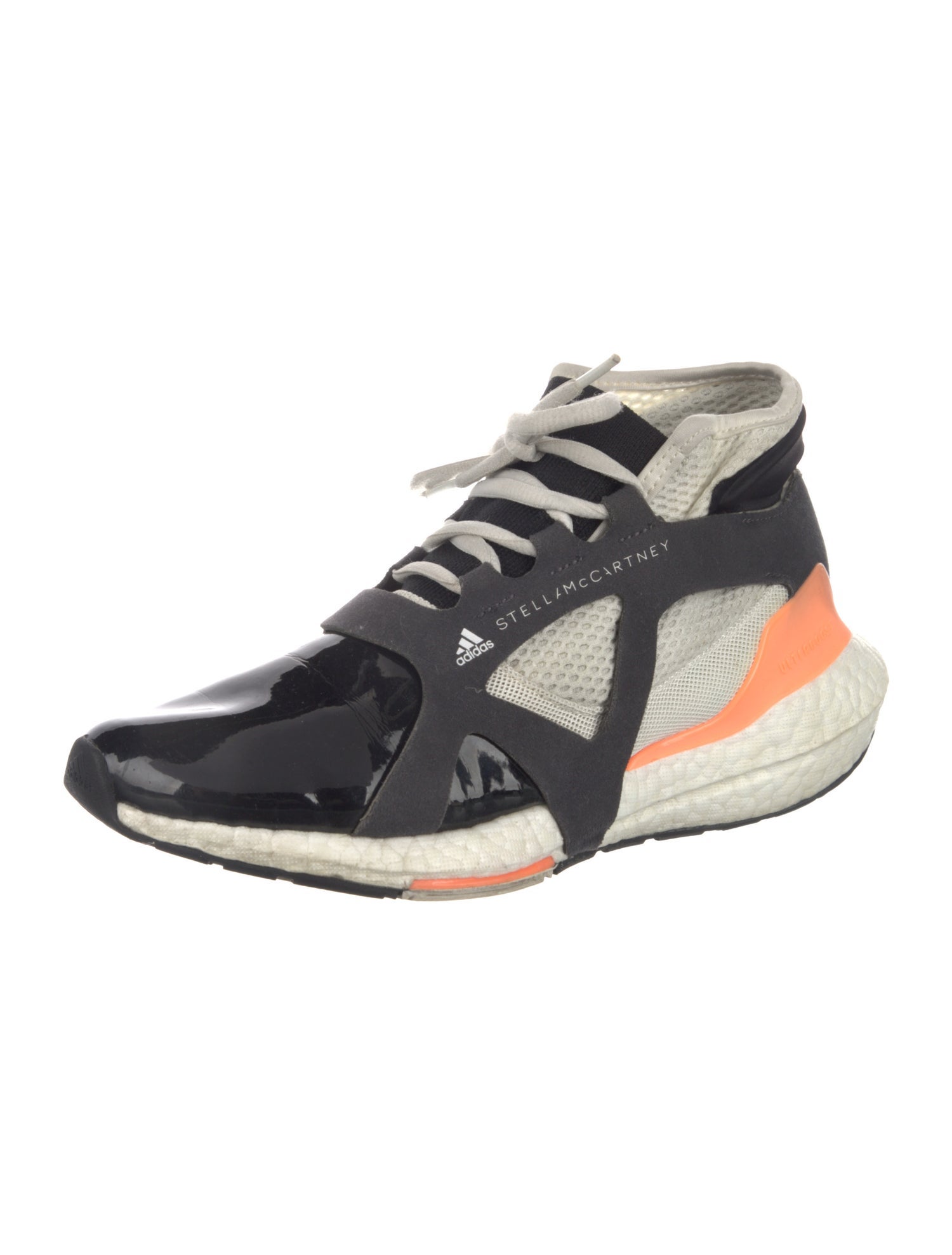 Stella McCartney Patent Leather Colorblock Pattern Athletic Sneakers