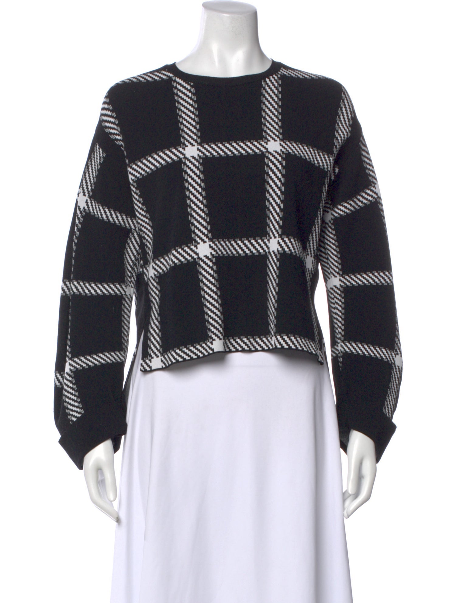 Stella McCartney Plaid Print Crew Neck Top
