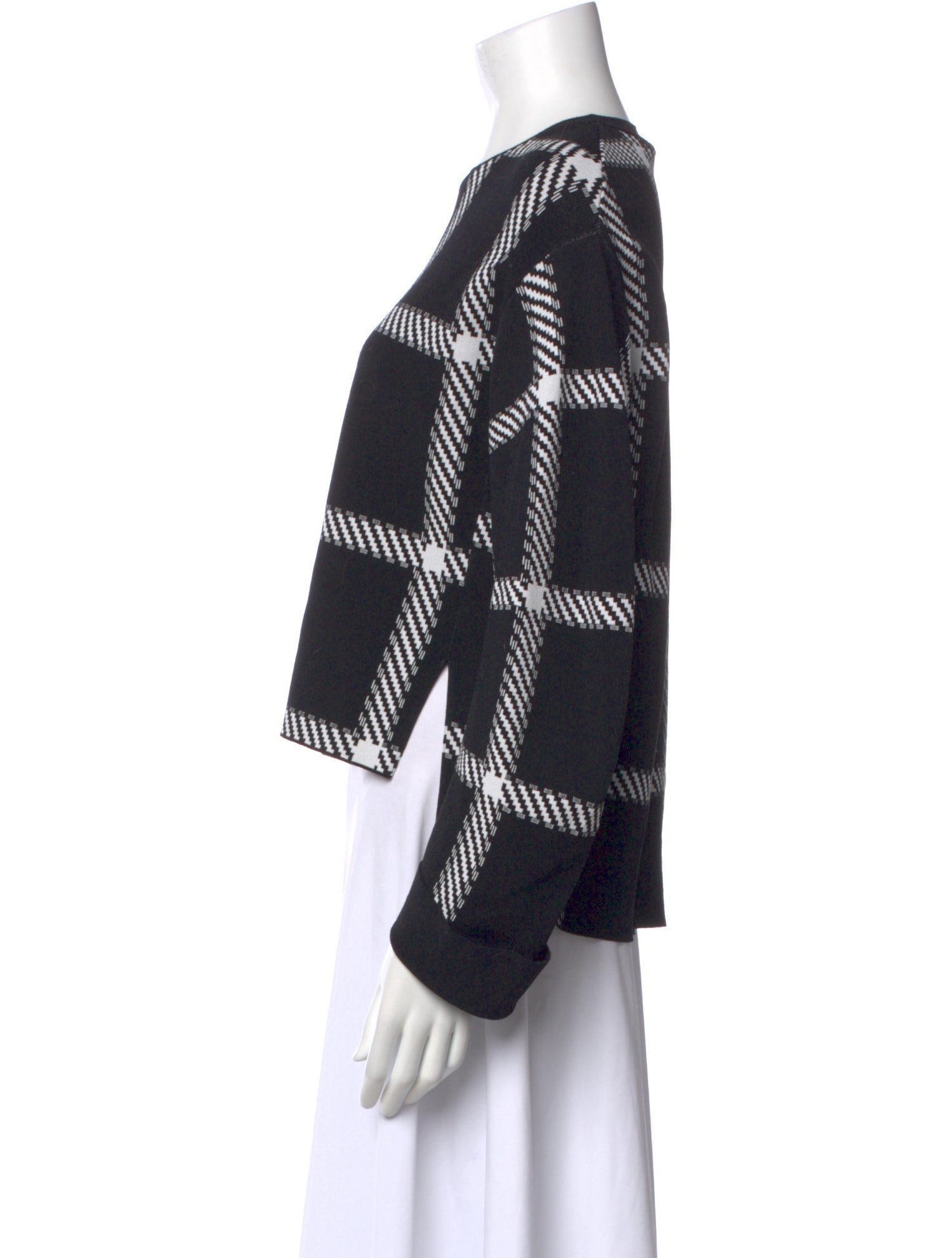 Stella McCartney Plaid Print Crew Neck Top