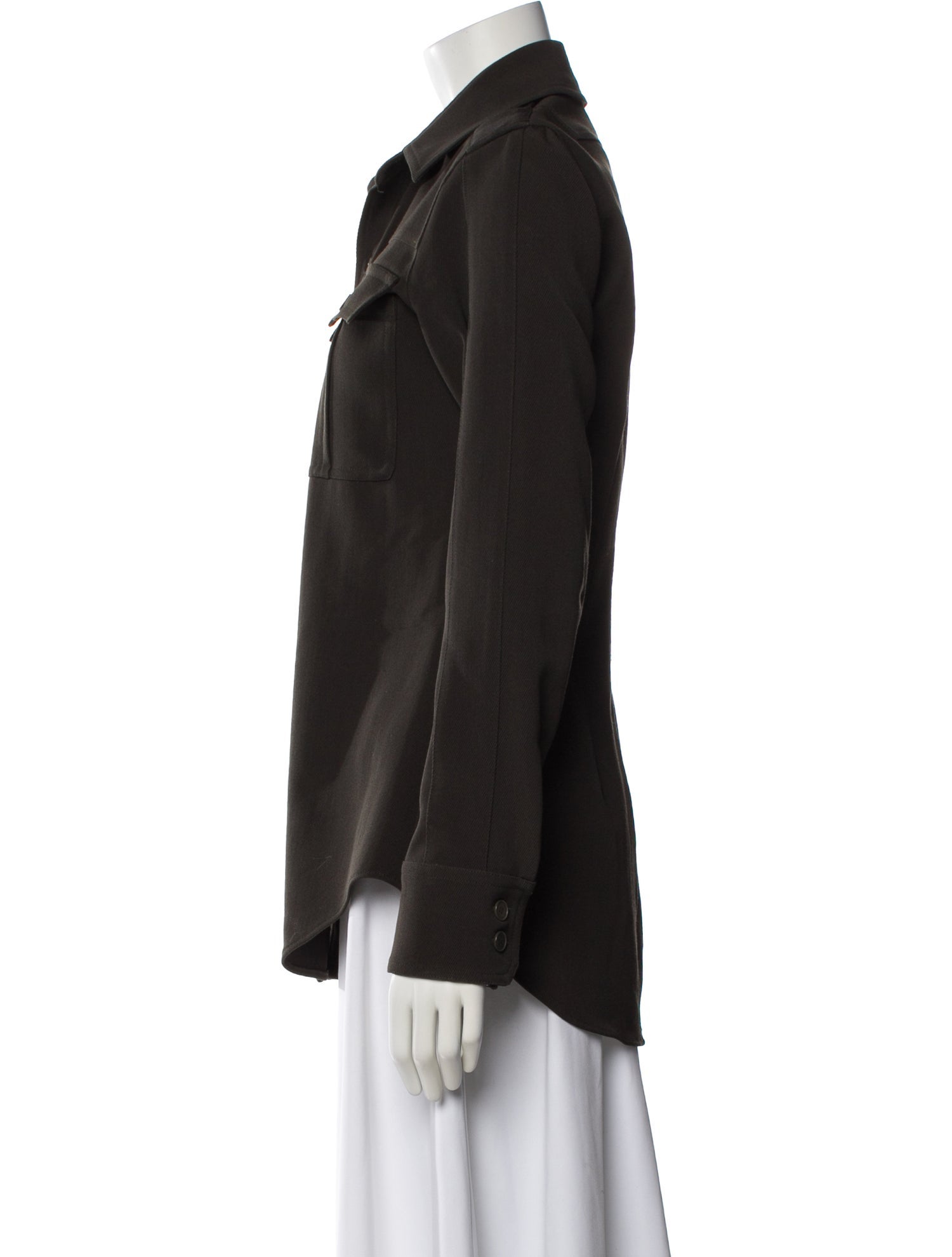 Stella McCartney Wool Long Sleeve Button-Up Top