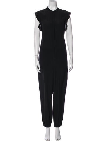 Pre-owned Stella Mccartney Silk Crew Neck Jumpsuit In Gray