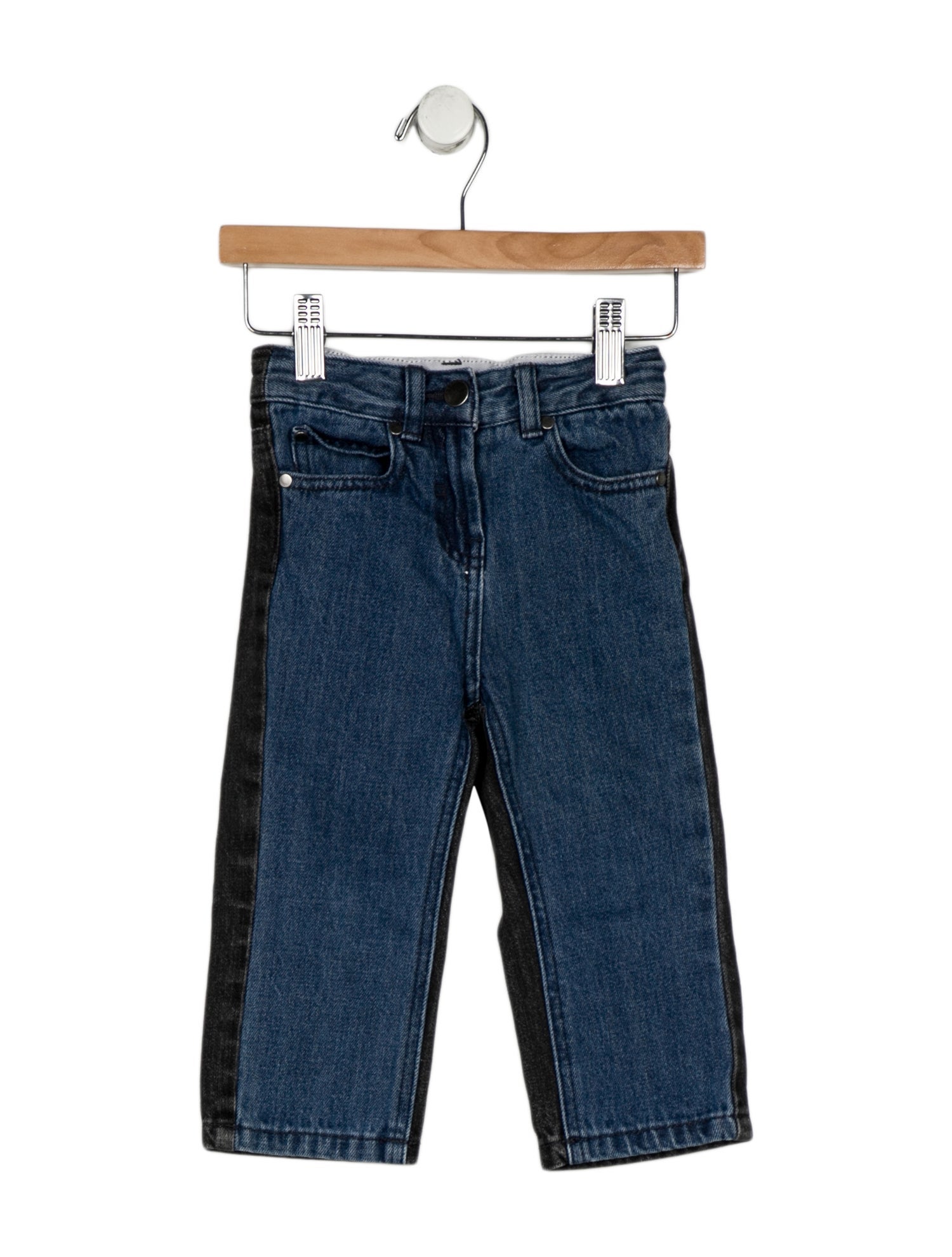 Stella McCartney Denim blue and black jeans with zip closure
