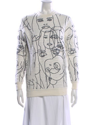Pre-owned Stella Mccartney Graphic Print Crew Neck Sweatshirt In White