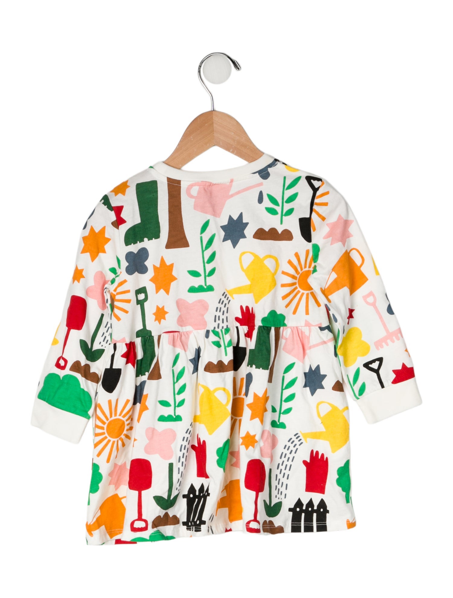 Stella McCartney Cotton All Over Print Long Sleeve Dress