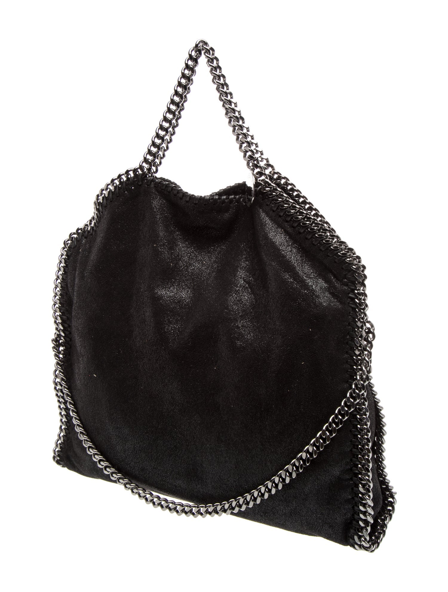 Stella McCartney Vegetarian Suede Tote - Black Handle Bags
