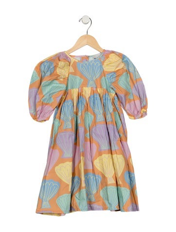 Pre-owned Stella Mccartney Babies' Toddler Girls Pattern Printed Pleated Dress In Orange