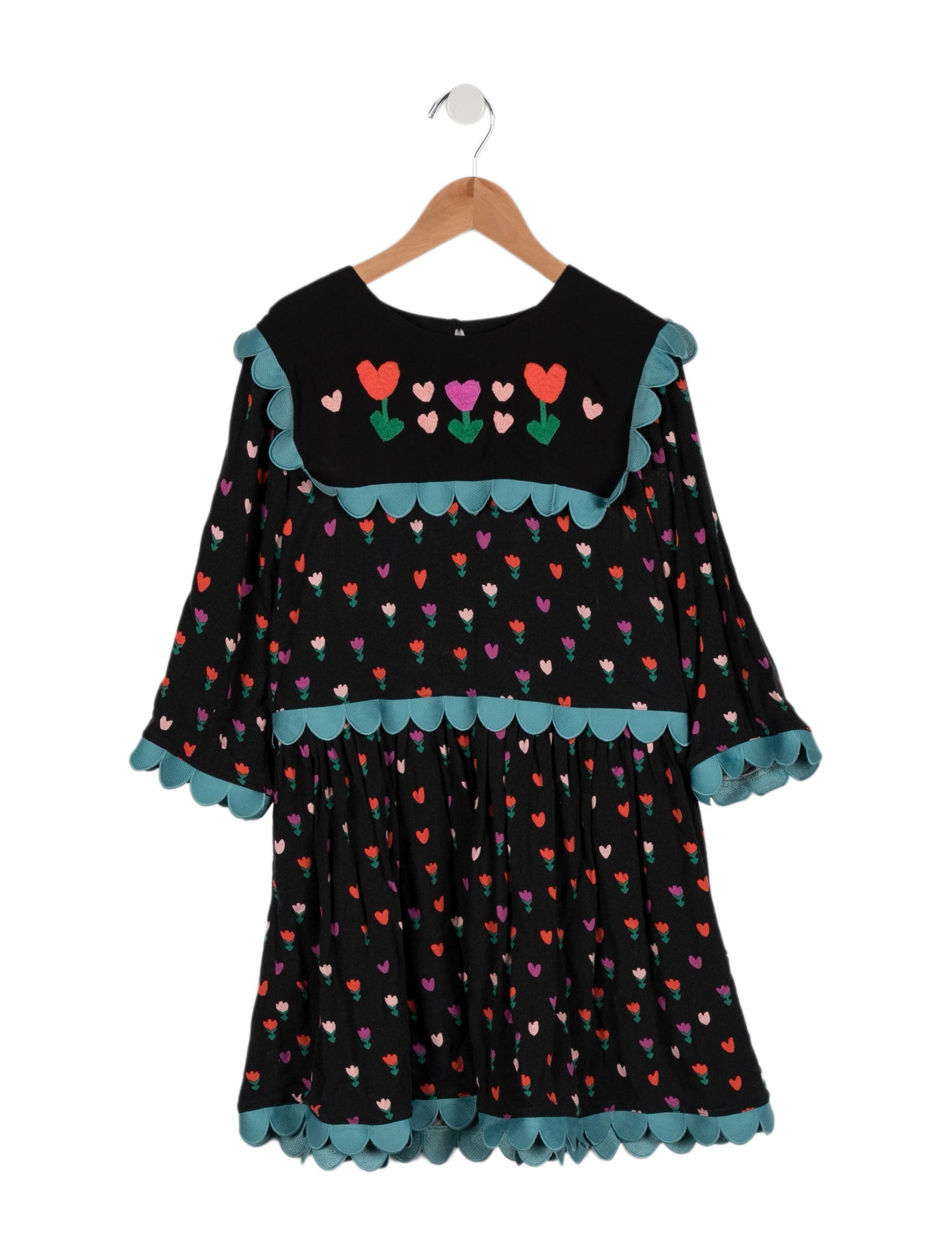Stella McCartney Girls' Scalloped Embroidered Dress