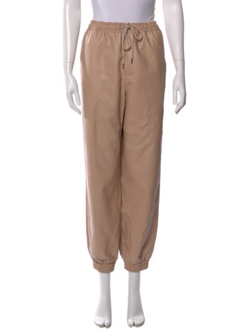 Pre-owned Stella Mccartney Leather Wide Leg Pants In Neutral