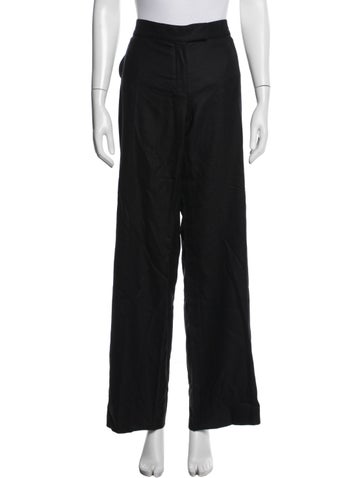 Pre-owned Stella Mccartney Wool Wide Leg Pants In Black