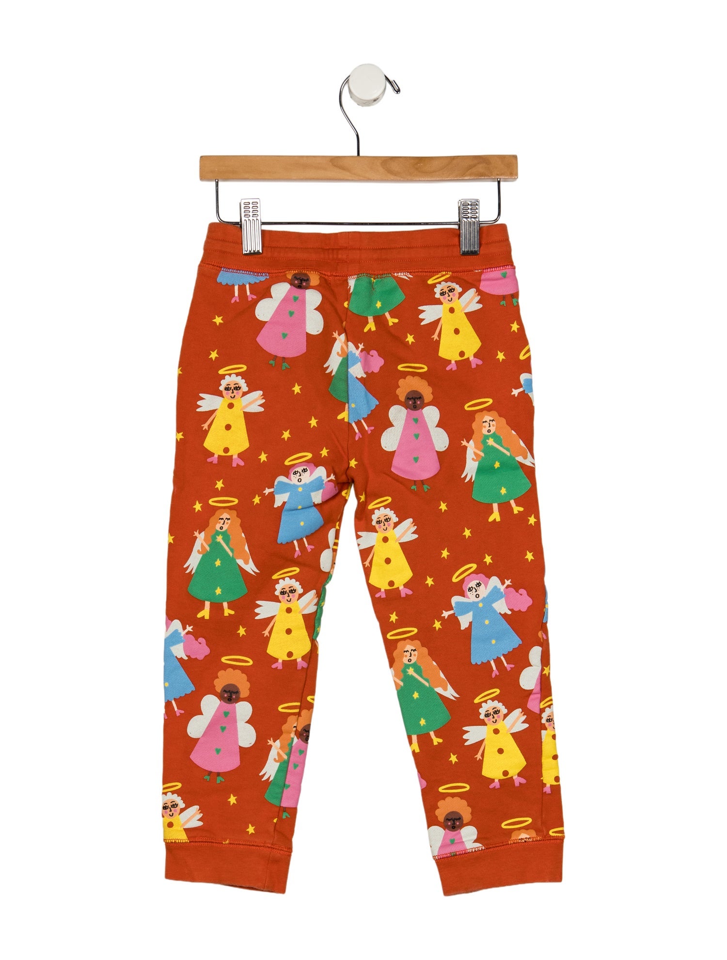 Stella McCartney Cotton orange patterned sweatpants with elastic waist
